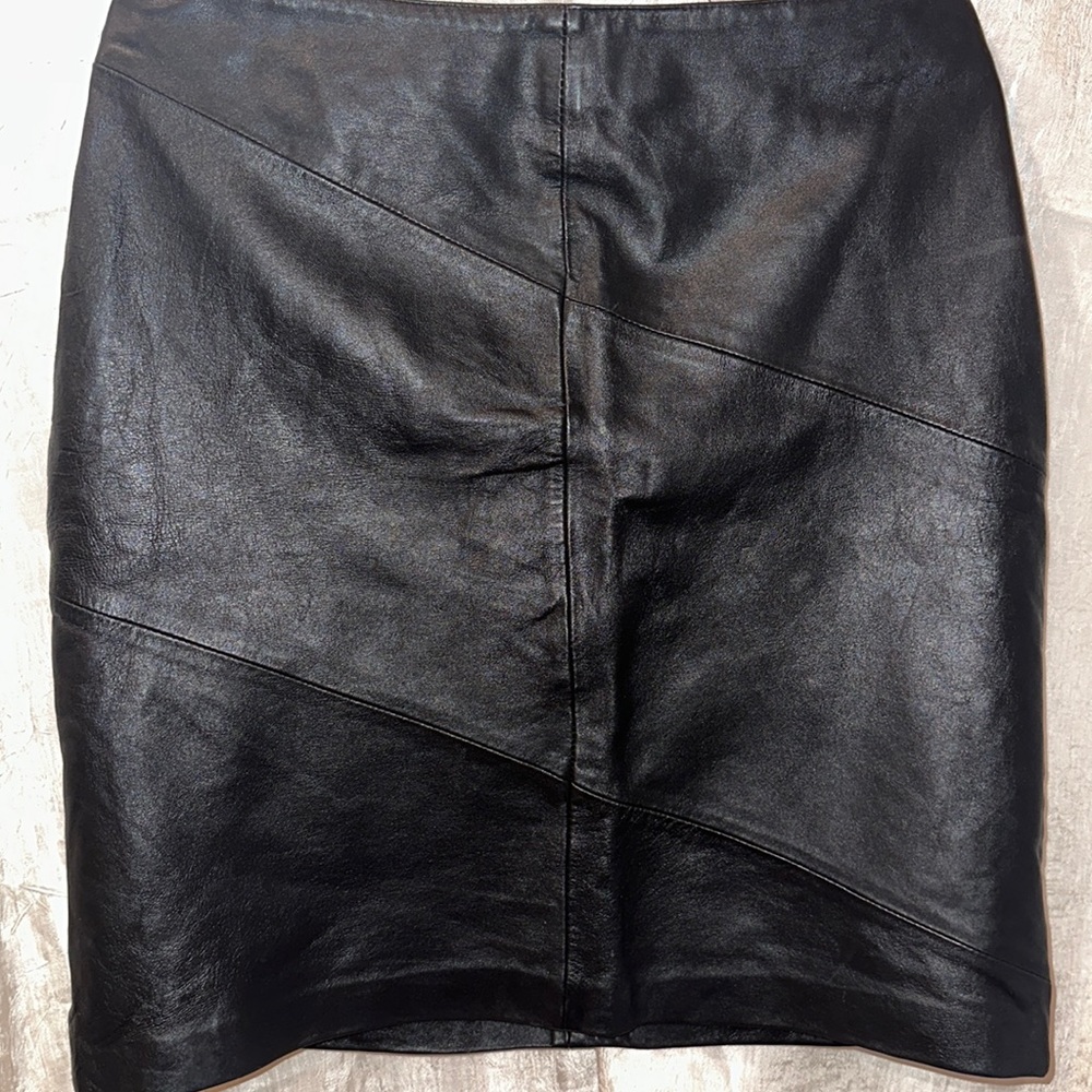 Genuine Leather Skirt - dark brown - fully lined